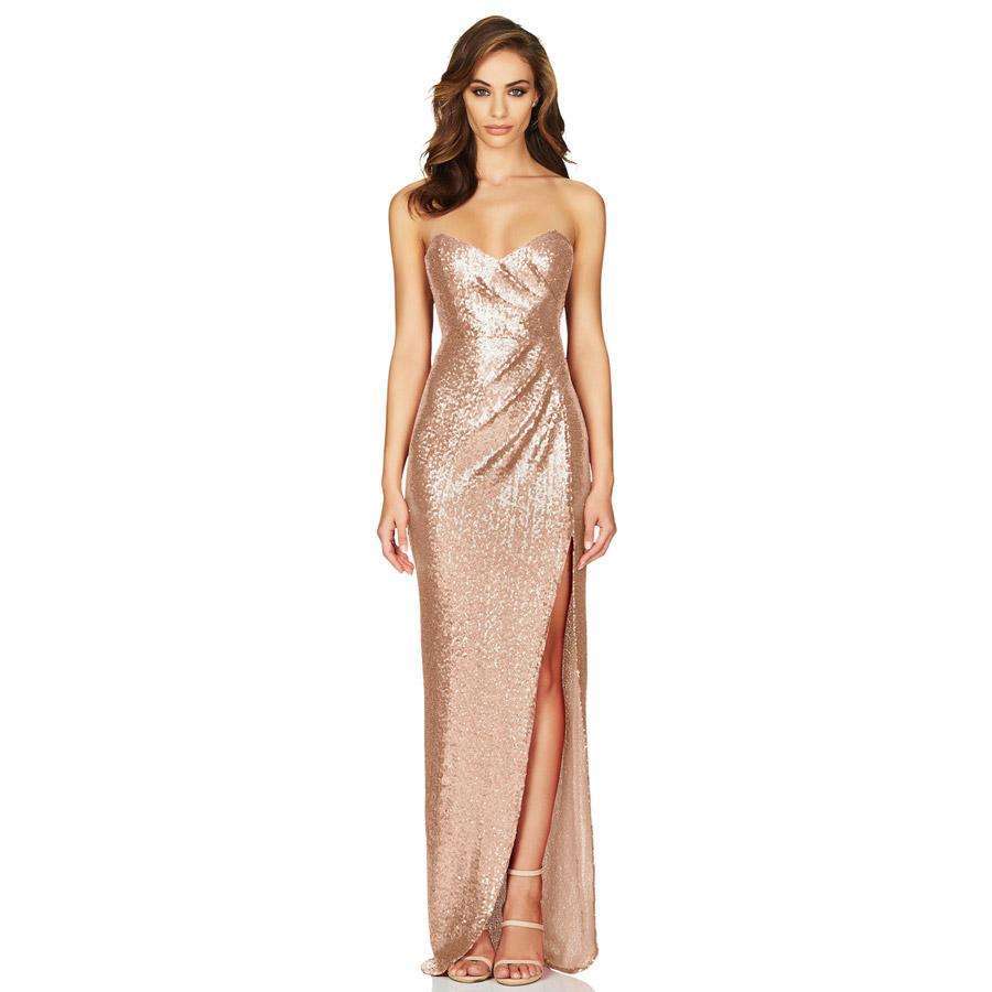 Adele Sequin Gown Champagne