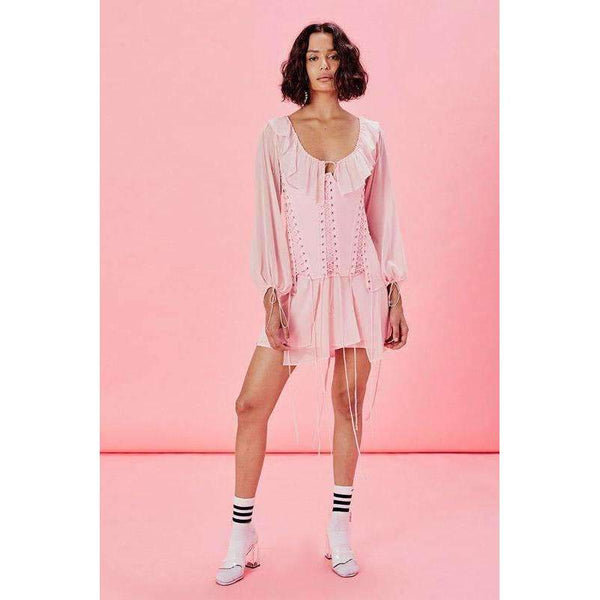For Love and Lemons Lillie Chiffon Corset Dress for Hire VESTRR Vestrr