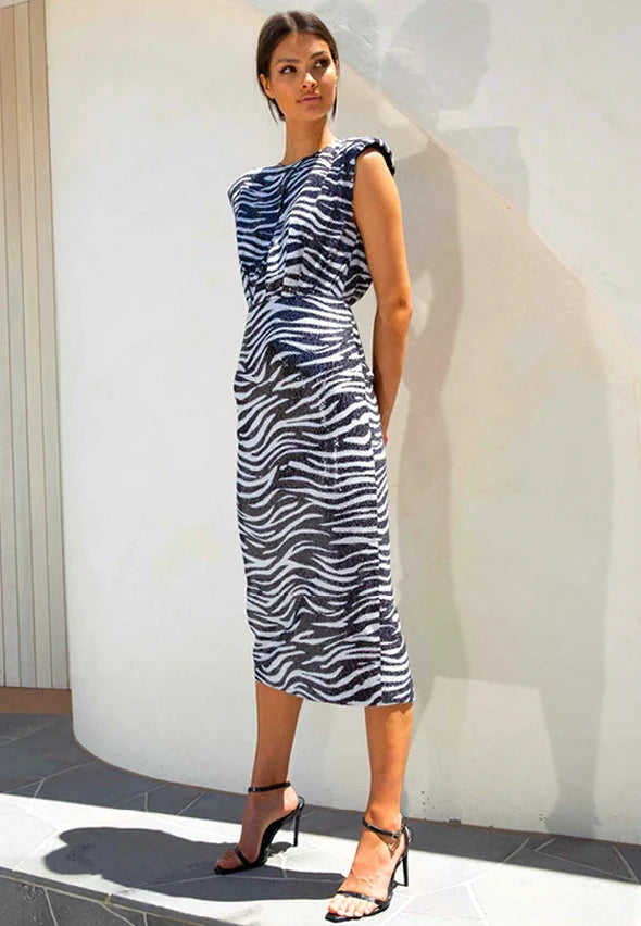 Susanita Animal Sequin Strong - Shoulder Dress