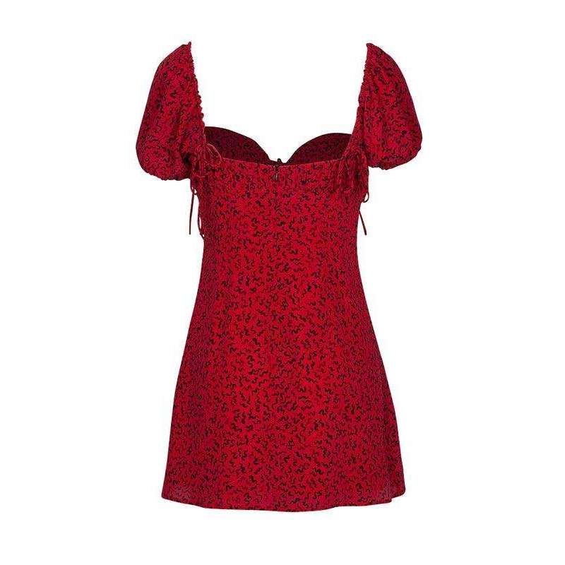 The Venus Red Squiggle Dress
