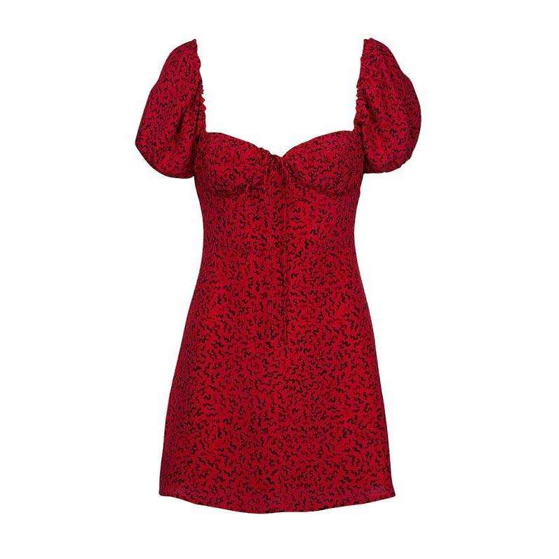 The Venus Red Squiggle Dress