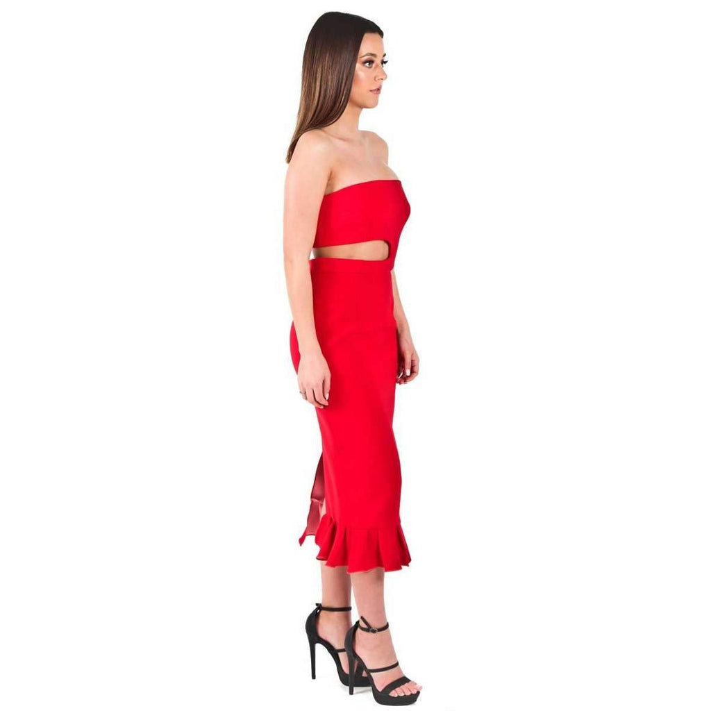 Double Crepe Kaitlin Dress Red