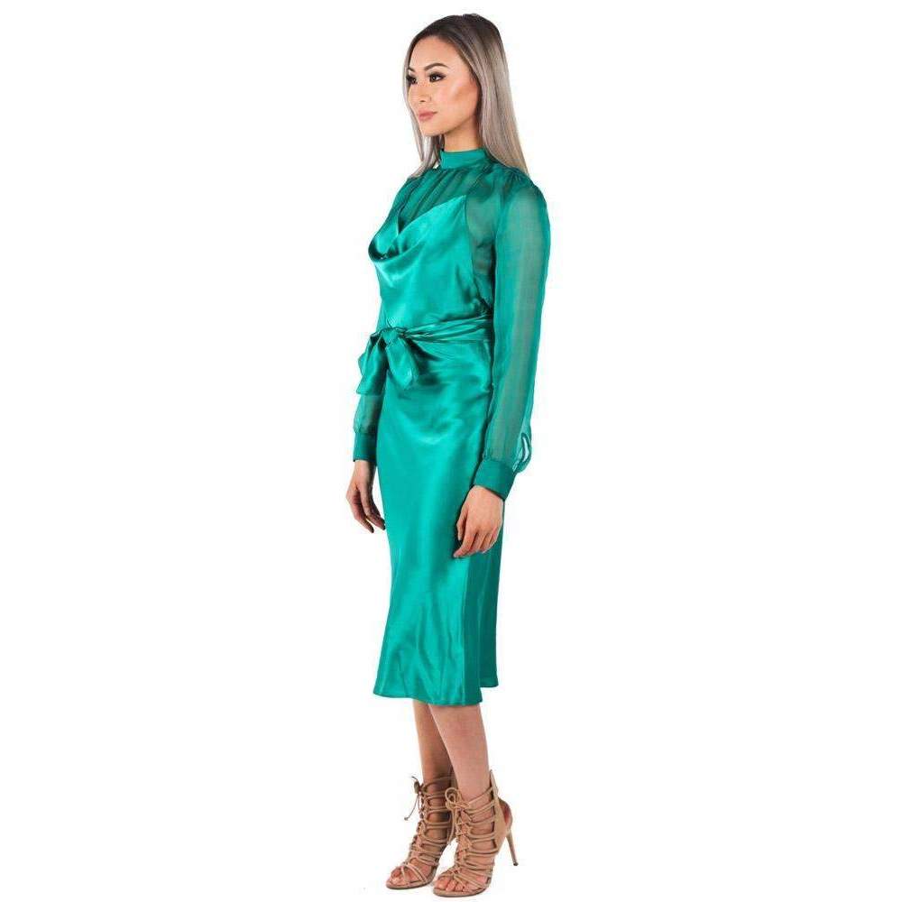 Silk Satin Emily Dress Emerald